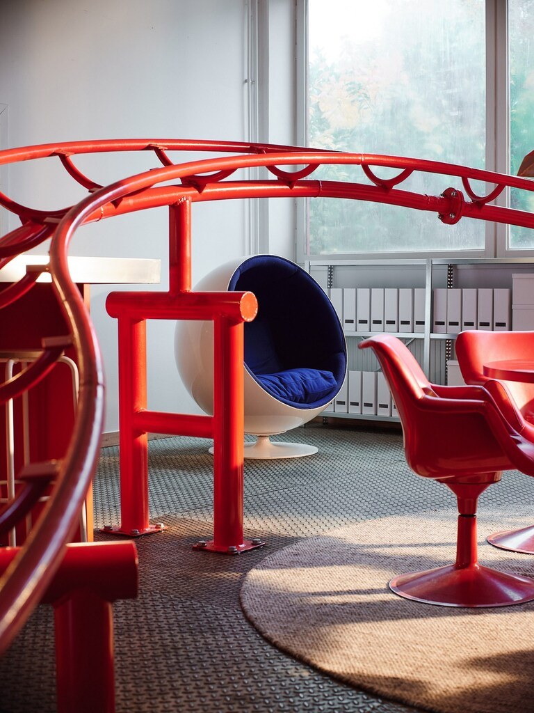 close look of the roller coaster office