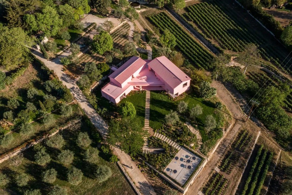 aerial view of Domaine de la Rose